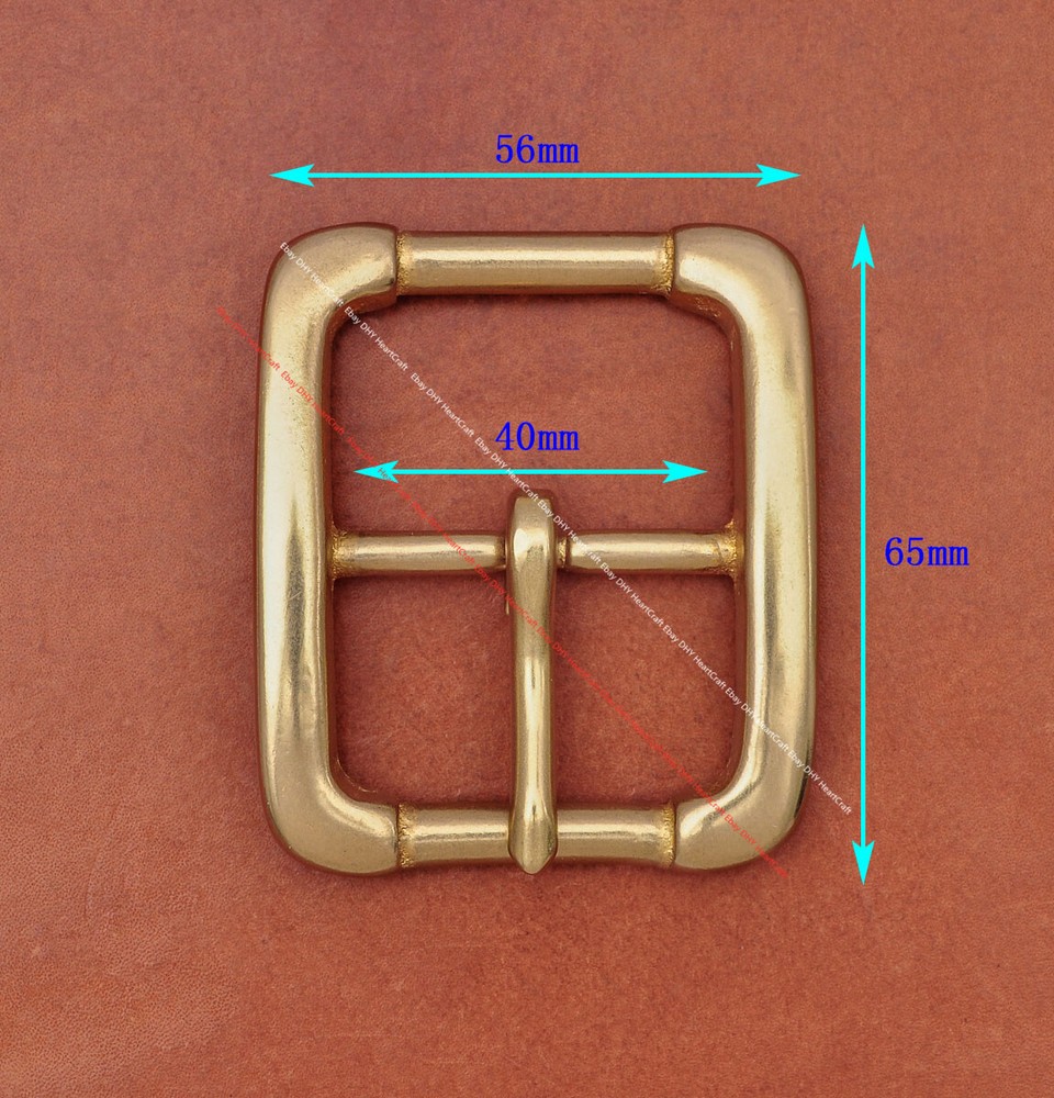 40mm HEAVY DUTY SOLID BRASS COWBOY CENTER BAR BELT BUCKLE LEATHERCRAFTS HARDWARE
