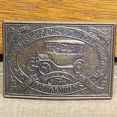 VINTAGE MODEL T FORD MARKED TIFFANY CO. FANTASY MODEL T CAR BRASS BELT BUCKLE