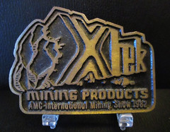 XTEK Mining Products AMC International Mining Show Brass Belt Buckle 1982 Dyna