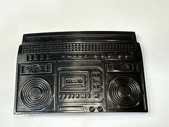 Rebel Revolutions Retro Black Color Ghetto Blaster / Boom Box Belt Buckle