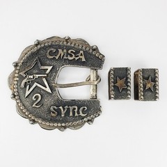 CMSA Belt Buckle Sterling Silver OS Silver SVRC Mounted Shooters 2 Retainers