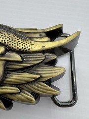 “NEW” Unique Brass Tone Metal 3D Dragon Head Western Belt Buckle
