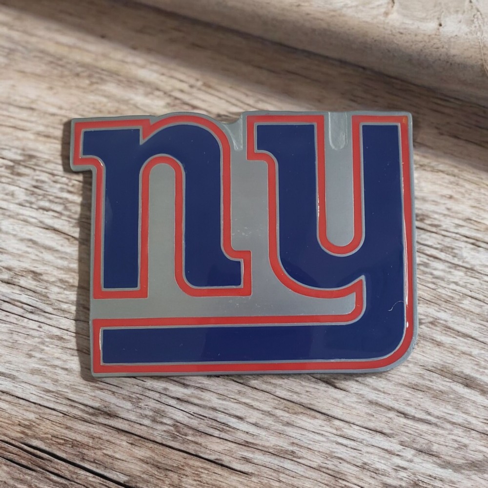 New York Giants Vintage Belt Buckle Pewter Enamel NFL Logo Football NEW