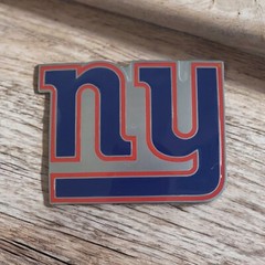 New York Giants Vintage Belt Buckle Pewter Enamel NFL Logo Football NEW