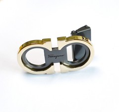 Salvatore Ferragamo Alloy Belt Buckle Gold with Gray for 34-35mm leather strap