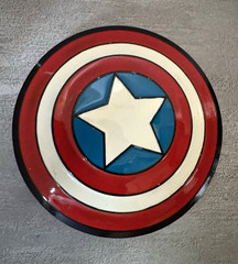 Marvel Captain America Round Shield Belt Buckle Logo, Interchangeable, 1.5in