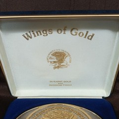 North American Hunting Club Vtg Wings of Gold 24 Karat Gold Rhodium Finish OB