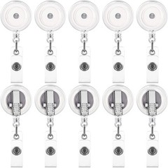 Transparent Metal Sturdy Portable Transparent Rotatable Metal Clip ID Badge Reel