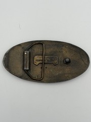 Chevrolet Oval Logo Metal Plate Belt Buckle Bronze Antique Finish Fits 2in