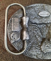 1990&rsquo;s Belt Buckle Buffalo Skull/Head Silverstone 3.5&Prime;×2 5/8&Prime;