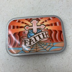 Buckle Down Faith Cross Belt Buckle Jesus Rose Tattoo Spider Web Vintage RARE