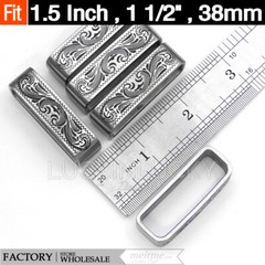 1.5in Patterned loop Stainless Steel Belt Buckle -loop Belt Buckle Keeper -1 Pcs