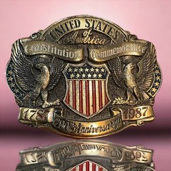 USA Constitution Commemorative 200th Anniversary Belt Buckle Ltd Edition Brass
