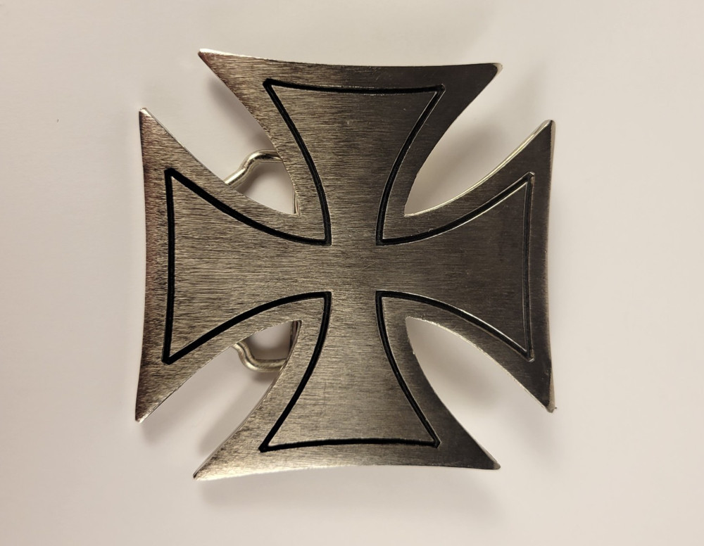 Templar Metal Cross belt buckle- Silver Star « The Originator Not The Imitator »