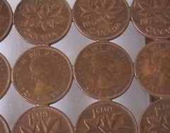 Vintage 1964 Canadian 1 Cent Copper Belt Buckle
