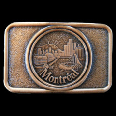 MONTREAL CITY SKYLINE QUEBEC CANADA OLYMPIC STADIUM BELT BUCKLE BOUCLE CEINTURE