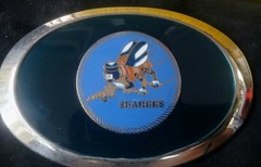 VtgBeltBuckleEnamel US NavySeabeesMilitaryArmedForceRockBikerRetroClassy80s90s