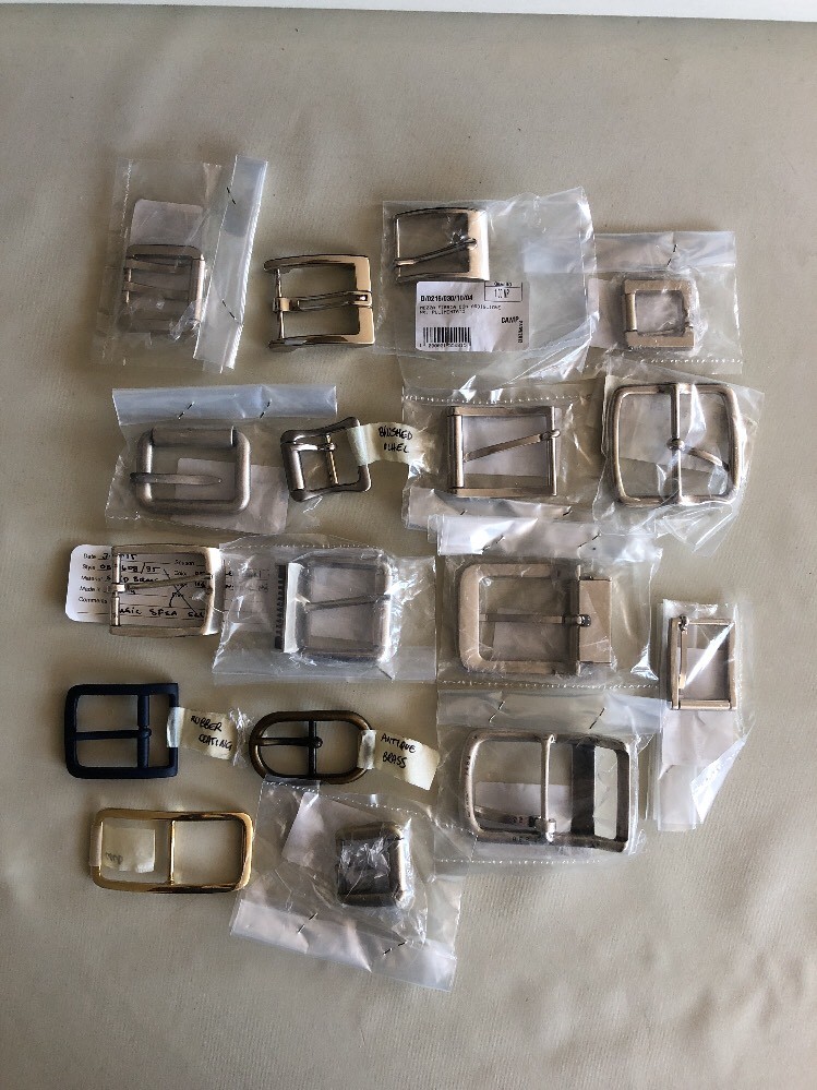 Lot of Belt Buckles Assorted Sizes All Metal Different Finishes (17 total) Craft