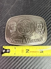 Vintage Smith & Wesson 125 Years Anniversary Belt Buckle 1852-1977 Founders Logo