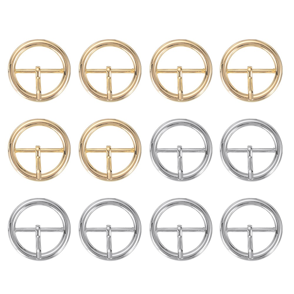 12Pcs 1.2&Prime; Single Prong Belt Buckle Metal Roller Buckle Silver/Light Gold