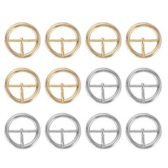 12Pcs 1.2&Prime; Single Prong Belt Buckle Metal Roller Buckle Silver/Light Gold
