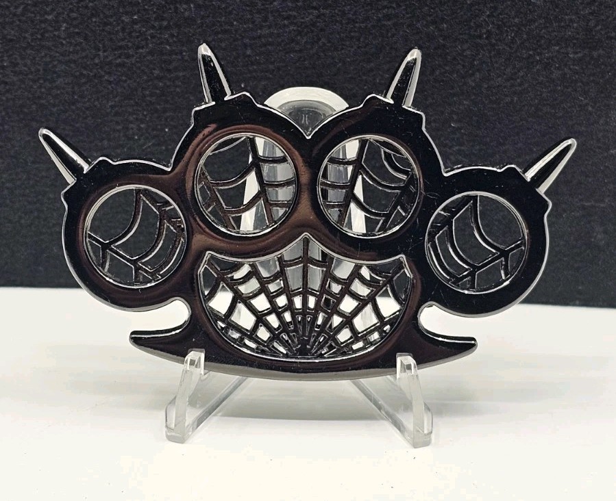 Body Rage Metal Belt Buckle Webbed Spike Design Halloween Cosplay Anime