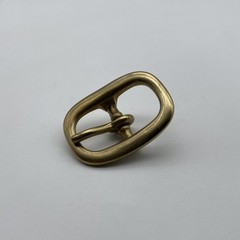 Solid Brass Oval Buckle Un Coated Leather Strap Buckle 20mm