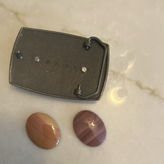 Men&rsquo;s Bronze Tone Rectangular Western Belt Buckle Oval Stone Accent And 2 Cabs