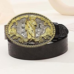 WMG Western St Jude Belt Buckle Gold Silver Saint Jude San Judas Cowboy Buckle