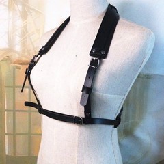 Body Chest Harness Punk Adjustable Faux Leather Belt with One Size, Lm02