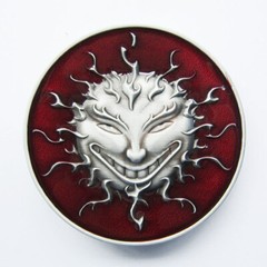 Devil Evil Face Red Enamel Metal Fashion Belt Buckle