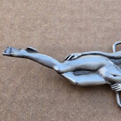 Belt Buckle Female Nude Metal Capt Hawks Sky Patrol & Novelty USA 1979 Vintage