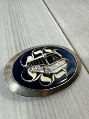 Bus Enamel belt buckle Blue White Transportation Drivers