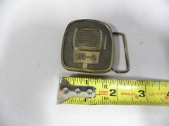 Vtg 10-4 CB Radio Microphone Motif Belt Buckle Made by Lewis Buckles (A5)