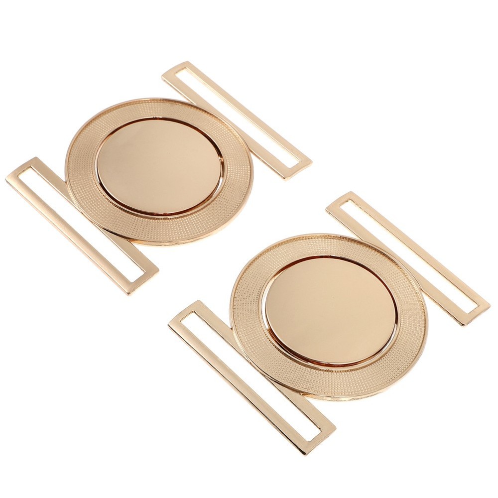 2 Pcs Metal Decorative Buttons Waist Buckle Belt Accessory Women&rsquo;s Boy Buckles
