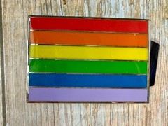 Rainbow Pride Flag LGBTQ Movement Enameled 2005 Belt Buckle by Silver Moon