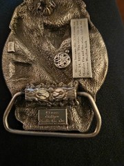 1985 Solid Brass 3-D Oregon Elk Belt Buckle #D-35 Siskiyou Buckle Co. Inc. OR
