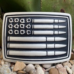 American Flag bullets belt buckle military army navy marines patriot