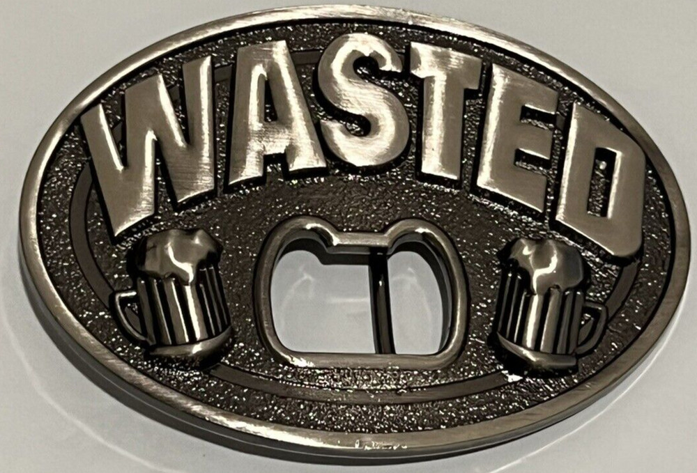 Wasted Beer Bottle Opener Novelty Belt Buckle Funny Humorous Modern Hip Hop