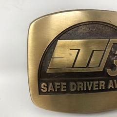 VTG Safe Driver Award Solid Brass Belt Buckle Trucking Driving School Hipster