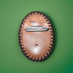 Handmade Leather Tooled Native Steer Head Belt Buckle 4&Prime; X 3&Prime;