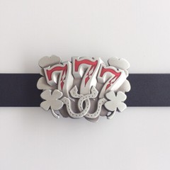 Enamel Lucky 777 Vintage Belt Buckle Gurtelschnalle Boucle de ceinture