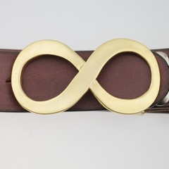 Infinity Belt Buckle Matte Gold Minimalist Elegant Modern Metal