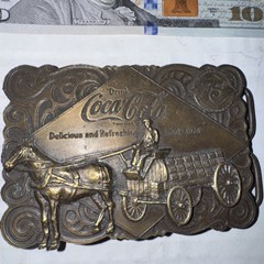 1976 Coca Cola 75th Coke Pop Soda Bottle Opener 70s Vintage Belt Buckle Freeship
