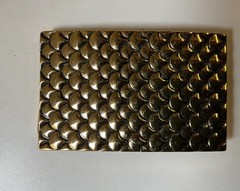 Rectangular Fish Scale Style Metal Antique Brass Belt Buckle