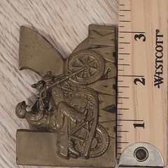 bBb Baron 6194 belt buckle Kawasaki Biker Brass 1980 Size~80x55mm VGC Damaged