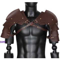 Battle Knight Armor Pauldrons Cape Belt PU Chest Harness Shoulder Guards Gift