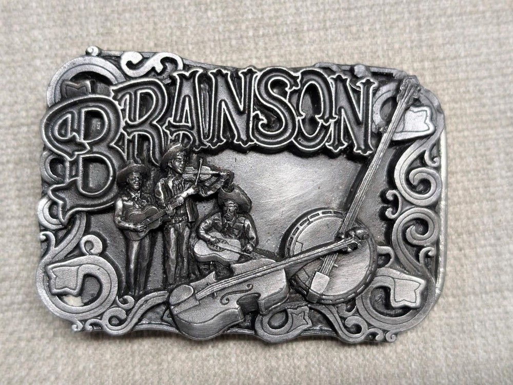 vintage USA made BRANSON belt buckle COUNTRY MUSIC folk WESTERN missouri