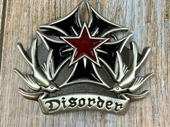 Disorder Iron Maltese Cross Doves NOS Silver Moon Creations Belt Buckle