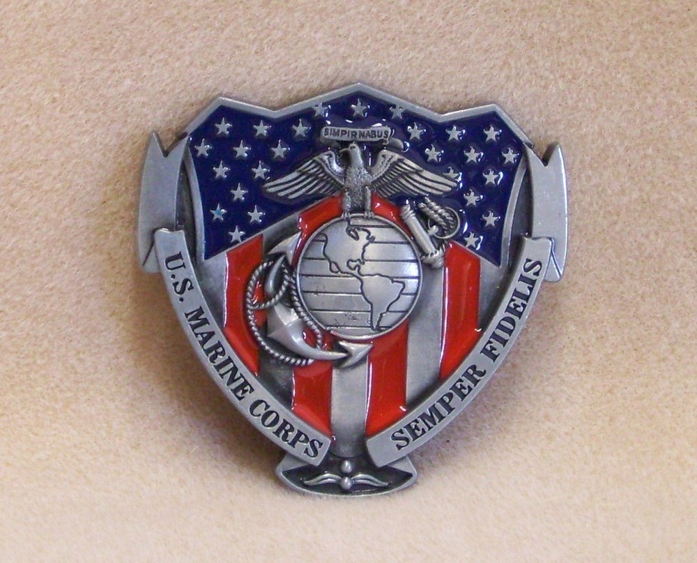 United States Marine Corps Belt Buckle Eagle, Globe and Anchor, Semper Fidelis